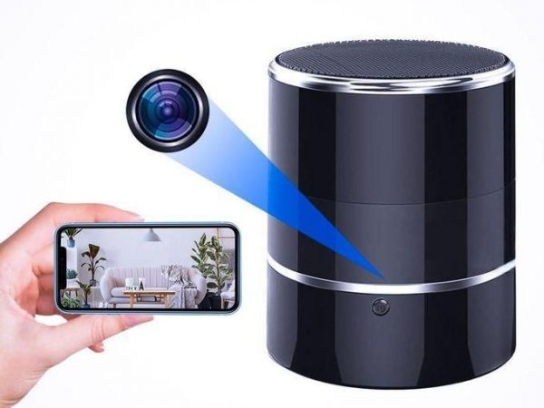 Haut-Parleur Bluetooth avec Camera Espion cache - 2 dans 1 - sans fil 1080P avec Détection de mouvement et vision nocturne - Caméra cachée avec haut-parleur espion